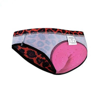 CULOTTE LEOPARD ROUGE VTT/CYCLISME ABSOR+ - FEMME Culotte absorbe chocs I*Love*Cycling Store M