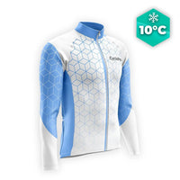 MAILLOT LONG DE CYCLISME AUTONOMNE BLEU - CUBIC+ maillot automne cyclisme GT-Cycle Outdoor Store S