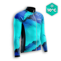 MAILLOT LONG DE CYCLISME AUTOMNE BLEU - HORIZON+ maillot cyclisme automne GT-Cycle Outdoor Store S