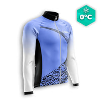 MAILLOT LONG DE CYCLISME HIVER BLEU - TRACE+ Maillot thermique homme CycloPro S