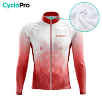 MAILLOT LONG DE CYCLISME AUTOMNE ROUGE - CRISTAL+ maillot automne cyclisme GT-Cycle Outdoor Store