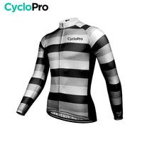MAILLOT LONG DE CYCLISME NOIR ET BLANC - HIVER - ÉVASION+ Maillot thermique homme GT-Cycle Outdoor Store