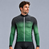 MAILLOT LONG DE CYCLISME HIVER VERTE - DIMENSION+