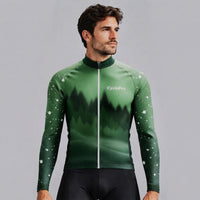 MAILLOT LONG DE CYCLISME HIVER VERT - SNOW+