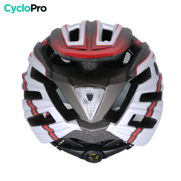 casque velo avec visiere argent cordon