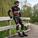 Collant cycliste hiver noir et rouge - Route des cols - visuel 2