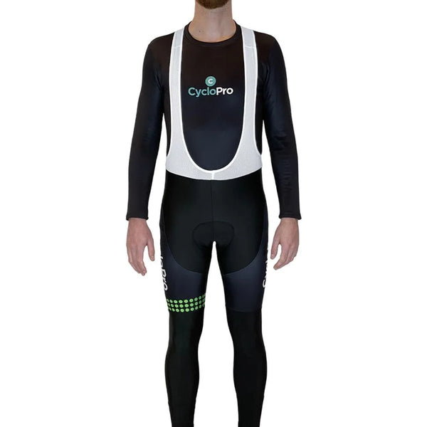 COLLANT CYCLISTE VERT LIBERTY+ - AUTOMNE - HOMME cuissard long homme GT-Cycle Outdoor Store XS Avec Bretelles 