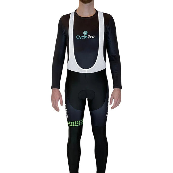 COLLANT CYCLISTE VERT LIBERTY+ - HIVER collant thermique homme GT-Cycle Outdoor Store XS Avec Bretelles 