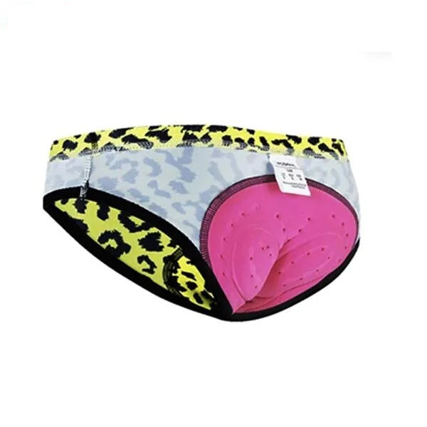 Culotte Leopard Jaune VTT/Cyclisme Absor+ - Femme Culotte absorbe chocs I*Love*Cycling Store M 