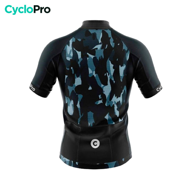 maillot cyclisme bleu militaro dos