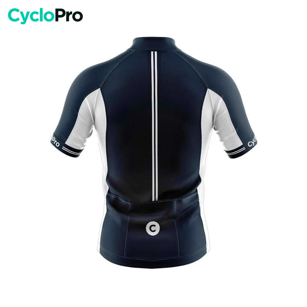 maillot cyclisme homme bleu marine uni dos