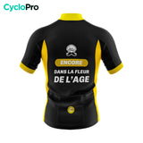 maillot cyclisme jaune fleur de lage dos