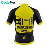 maillot cyclisme jaune ultrasecure dos