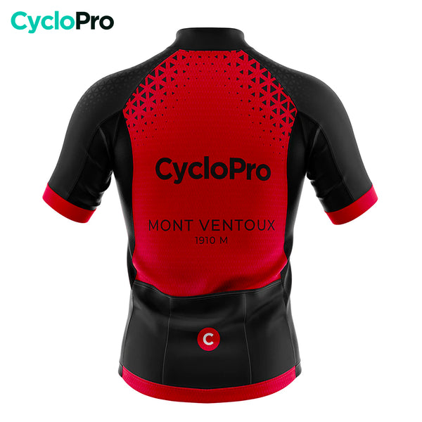 maillot cyclisme rouge mont ventoux dos