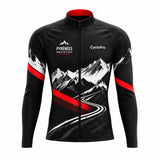Maillot cycliste hiver noir et rouge - Route des cols - vue de face