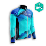 MAILLOT LONG DE CYCLISME AUTOMNE BLEU - HORIZON+ maillot cyclisme automne GT-Cycle Outdoor Store S 