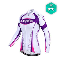 MAILLOT LONG DE CYCLISME VIOLET - HIVER - CONFORT+ maillot thermique femme GT-Cycle Outdoor Store XS 