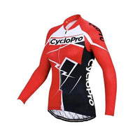 Langes rotes und schwarzes Fahrradtrikot - Winter - Komfort+