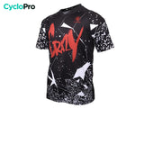 maillot vtt homme manche courte noir et rouge 3-4