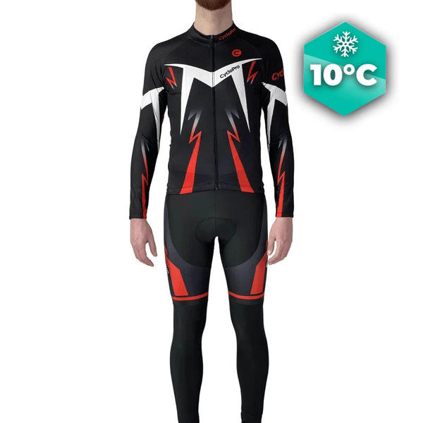Tenue cycliste automne Noire et Rouge - Confort+ tenue de cyclisme hiver GT-Cycle Outdoor Store Rouge avec bretelles 3XL 