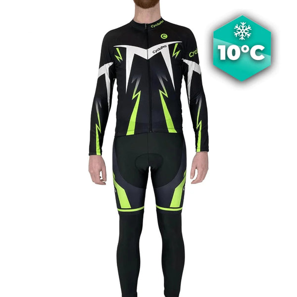 Tenue cycliste automne Noire et Verte - Confort+ tenue de cyclisme automne GT-Cycle Outdoor Store Avec 3XL 