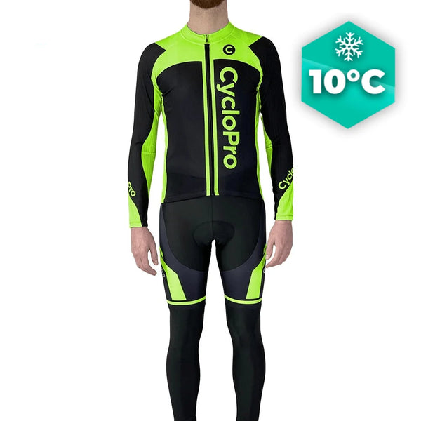 Tenue cycliste automne verte - Flash+ Tenue de cyclisme automne homme GT-Cycle Outdoor Store Vert - Bretelles XS 