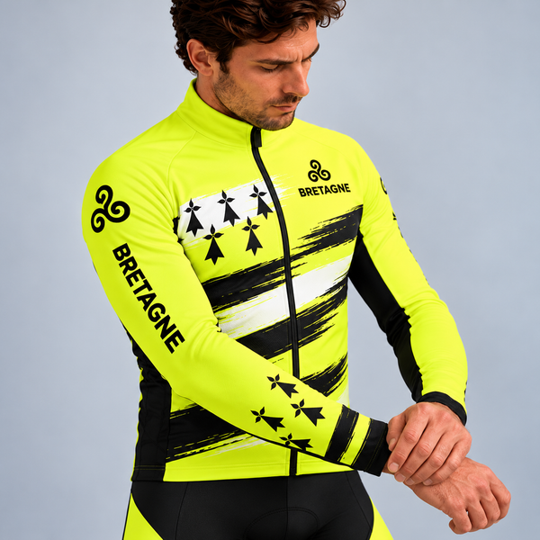 Tenue cycliste hiver Jaune Fluo - Bretagne 3