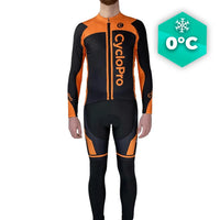 Tenue cycliste hiver orange - Flash+ tenue de cyclisme thermique GT-Cycle Outdoor Store Orange - Bretelles XS 