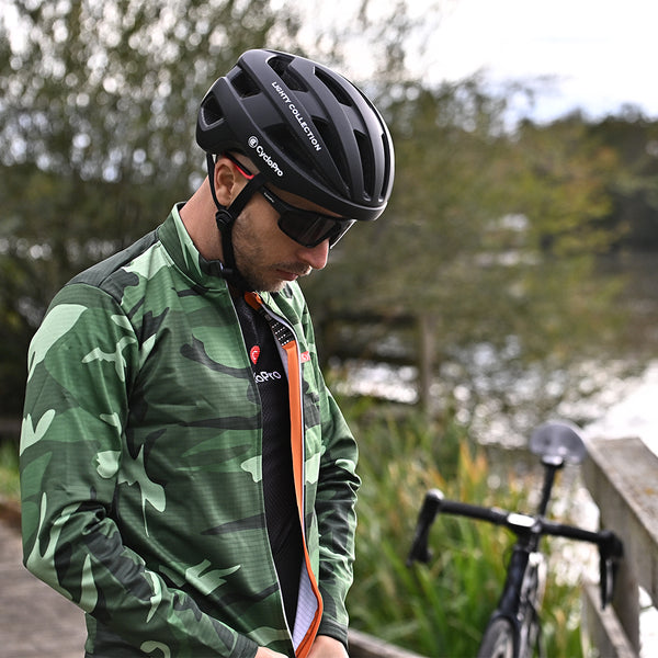 veste thermique cyclisme militaire verte feuille 