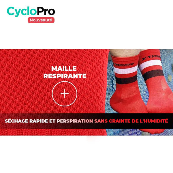 Chaussettes pour cycliste Bleue Chaussettes respirantes X-TIGER Official Store 
