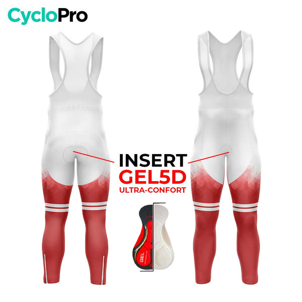 COLLANT CYCLISTE HIVER HOMME ROUGE - CRISTAL+ cuissard long homme GT-Cycle Outdoor Store 