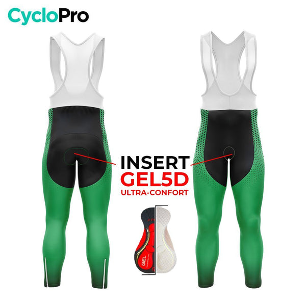 COLLANT CYCLISTE HIVER HOMME / VERT - COCCINELLE+ cuissard long homme GT-Cycle Outdoor Store 