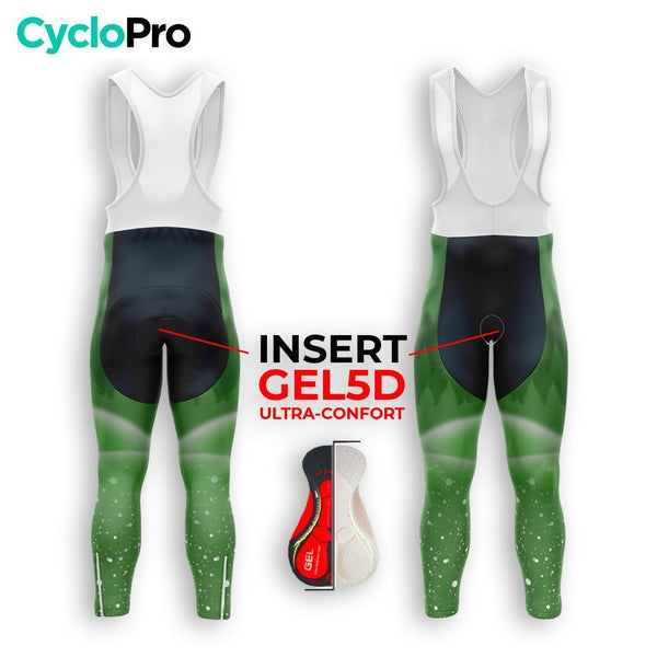 COLLANT CYCLISTE HIVER HOMME VERT - SNOW+ cuissard long homme GT-Cycle Outdoor Store 