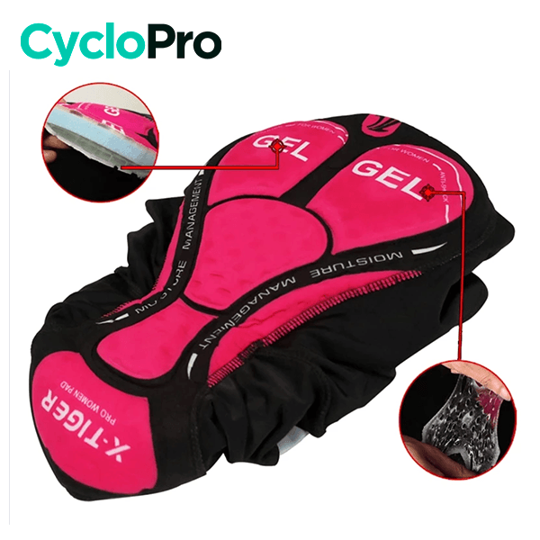 COLLANT CYCLISTE POUR FEMMES NOIRE ET ROSE - HIVER collant thermique femme GT-Cycle Outdoor Store 