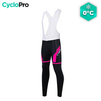 COLLANT CYCLISTE POUR FEMMES NOIRE ET ROSE - HIVER - DESTOCKAGE collant thermique femme Cyclo Pro 