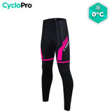 COLLANT CYCLISTE POUR FEMMES NOIRE ET ROSE - HIVER - DESTOCKAGE collant thermique femme Cyclo Pro 