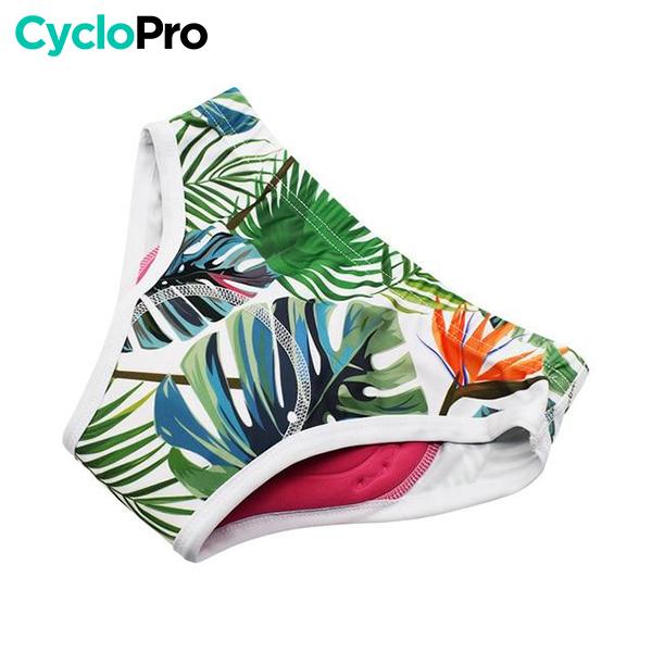 CULOTTE FLEURS HAWAÏENNES VTT/CYCLISME ABSOR+ - FEMME Culotte absorbe chocs I*Love*Cycling Store 