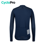 MAILLOT DE CYCLISME AUTOMNE BLEU MARINE - PRO FIT maillot automne cyclisme CycloPro 