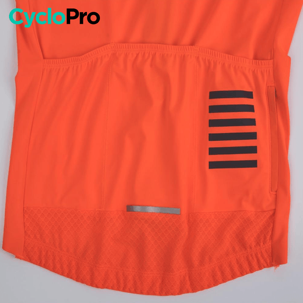 MAILLOT DE CYCLISME AUTOMNE ORANGE - PRO FIT maillot automne cyclisme CycloPro 