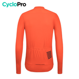 MAILLOT DE CYCLISME AUTOMNE ORANGE - PRO FIT maillot automne cyclisme CycloPro 