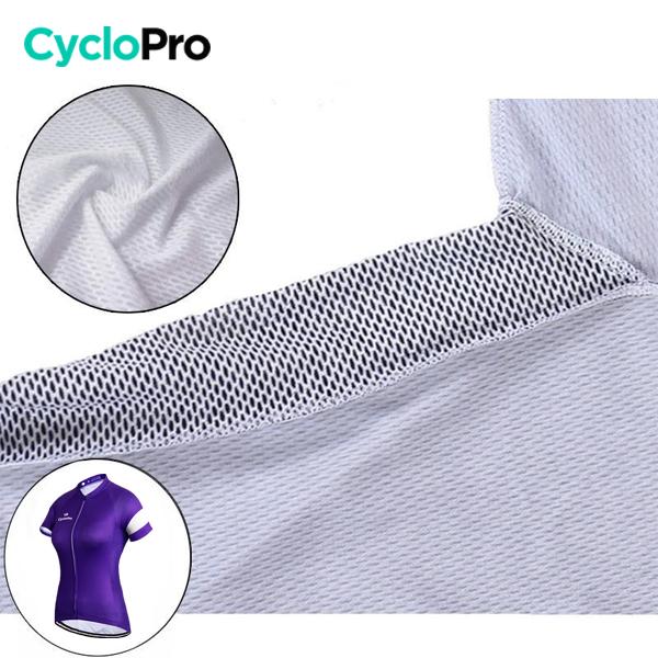 MAILLOT DE CYCLISME VIOLET - ÉLÉGANCE+ - DESTOCKAGE Tenue de cyclisme été CycloPro 