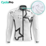 MAILLOT LONG DE CYCLISME AUTOMNE BLANC - STAR+ maillot cyclisme automne GT-Cycle Outdoor Store 