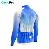 MAILLOT LONG DE CYCLISME AUTOMNE BLEU - CRISTAL+ maillot automne cyclisme GT-Cycle Outdoor Store 