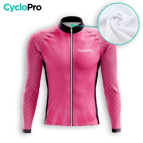 MAILLOT LONG DE CYCLISME AUTOMNE ROSE - SPEED+ maillot automne cyclisme GT-Cycle Outdoor Store 