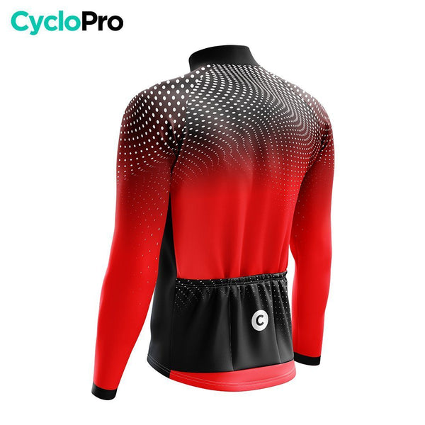 MAILLOT LONG DE CYCLISME AUTOMNE ROUGE - DIMENSION+ maillot automne cyclisme GT-Cycle Outdoor Store 