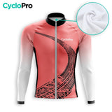 MAILLOT LONG DE CYCLISME AUTOMNE ROUGE - TRACE+ maillot cyclisme automne GT-Cycle Outdoor Store 