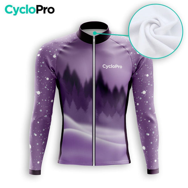 MAILLOT LONG DE CYCLISME AUTOMNE VIOLET - SNOW+ maillot automne cyclisme GT-Cycle Outdoor Store 