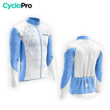 MAILLOT LONG DE CYCLISME AUTONOMNE BLEU - CUBIC+ maillot automne cyclisme GT-Cycle Outdoor Store 