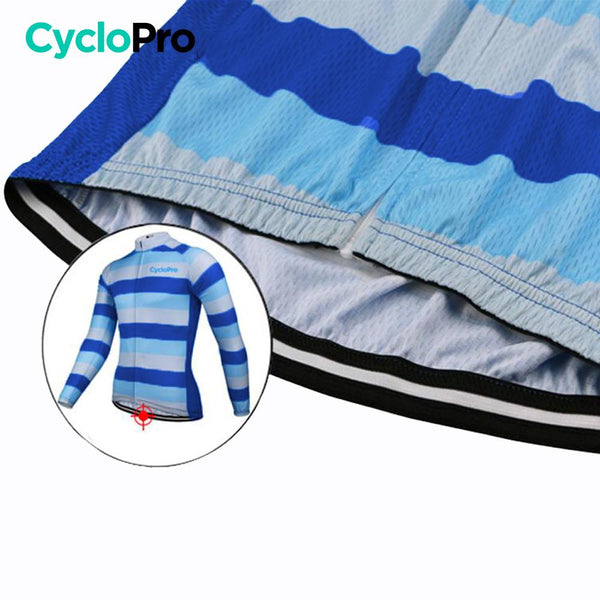 MAILLOT LONG DE CYCLISME BLEU - HIVER - ÉVASION+ Maillot thermique homme GT-Cycle Outdoor Store 