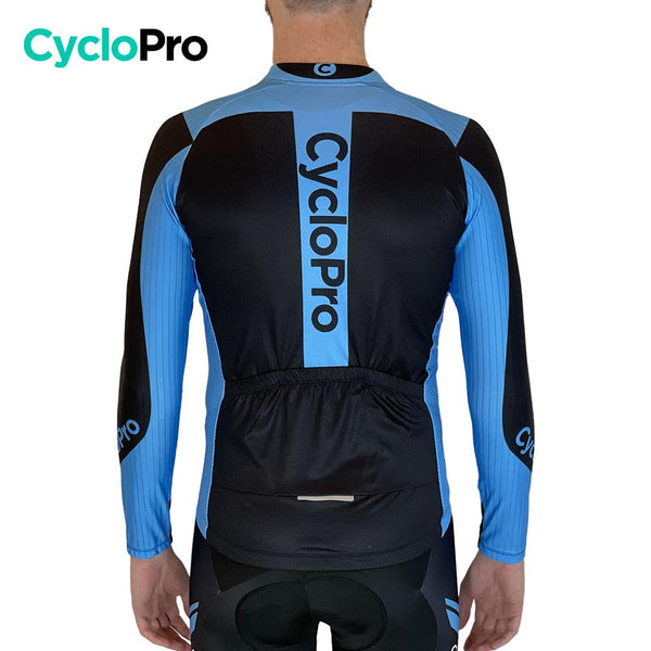 MAILLOT LONG DE CYCLISME BLEU - HIVER - FLASH+ Maillot thermique homme GT-Cycle Outdoor Store 